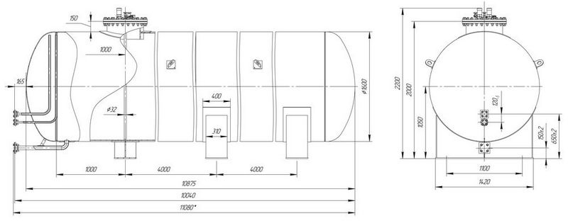 Чертёж резервуара FAS-20,0-НС