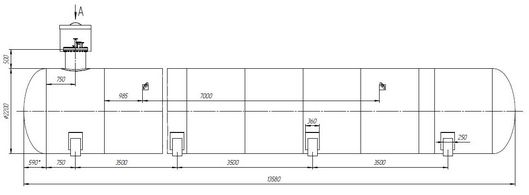 Чертёж резервуара объёмом 50 м3 ФАСХИММАШ